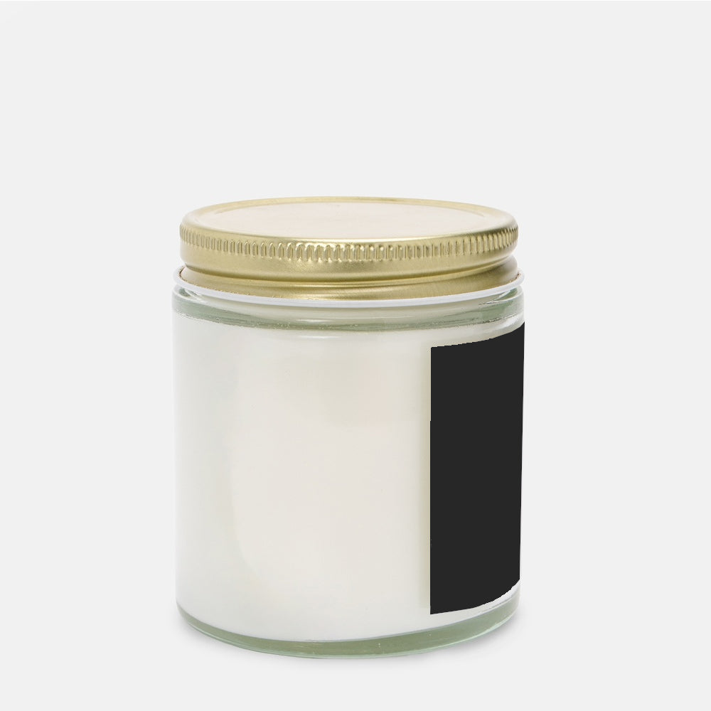 Side of clear jar candle. Faithful Hearts