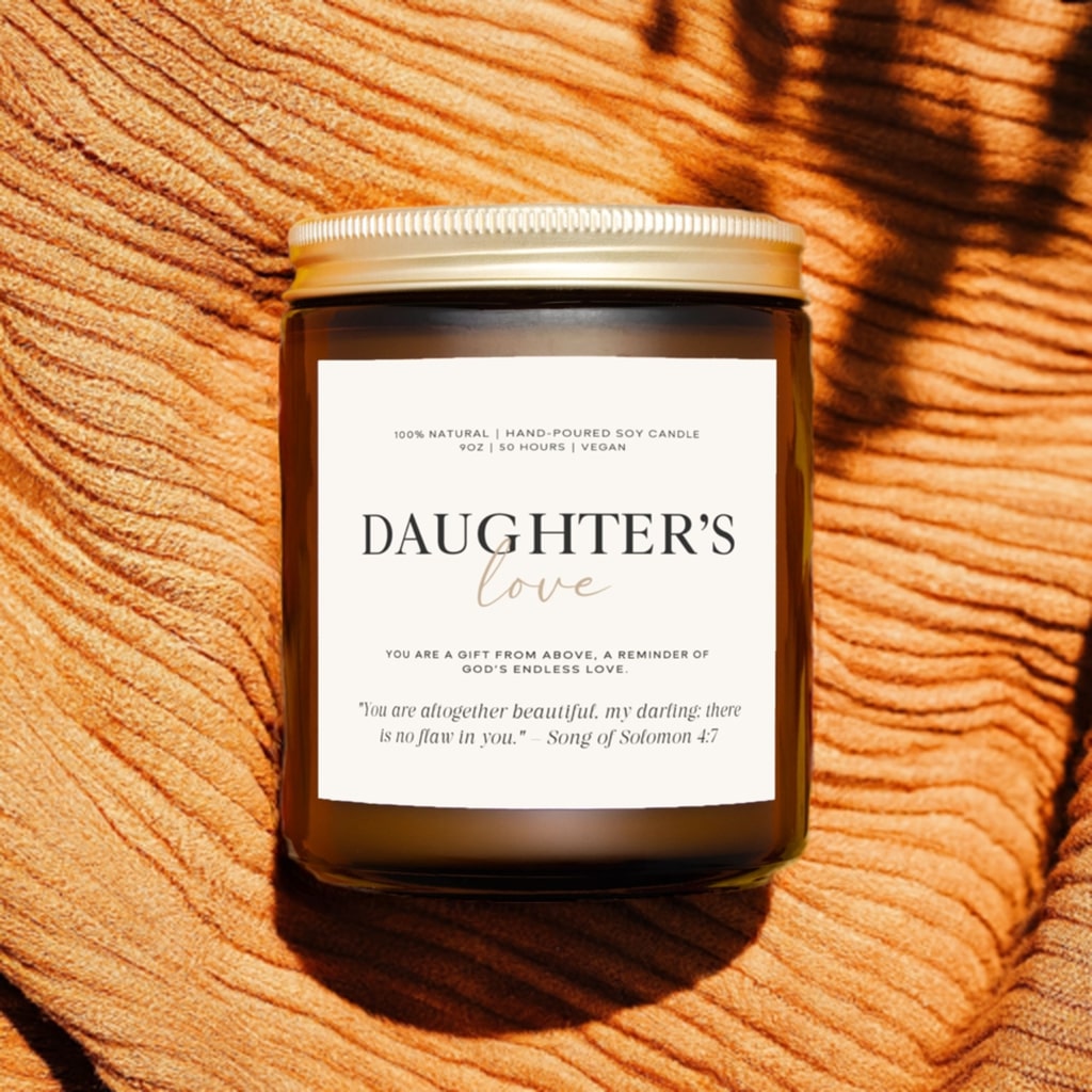 Luxury scented candle with a comforting glow for your daughter