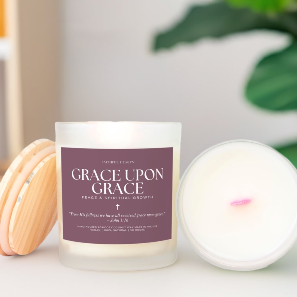 Blessed Collection - Grace Upon Grace - Pink Wood Wick Candle - Limited Edition