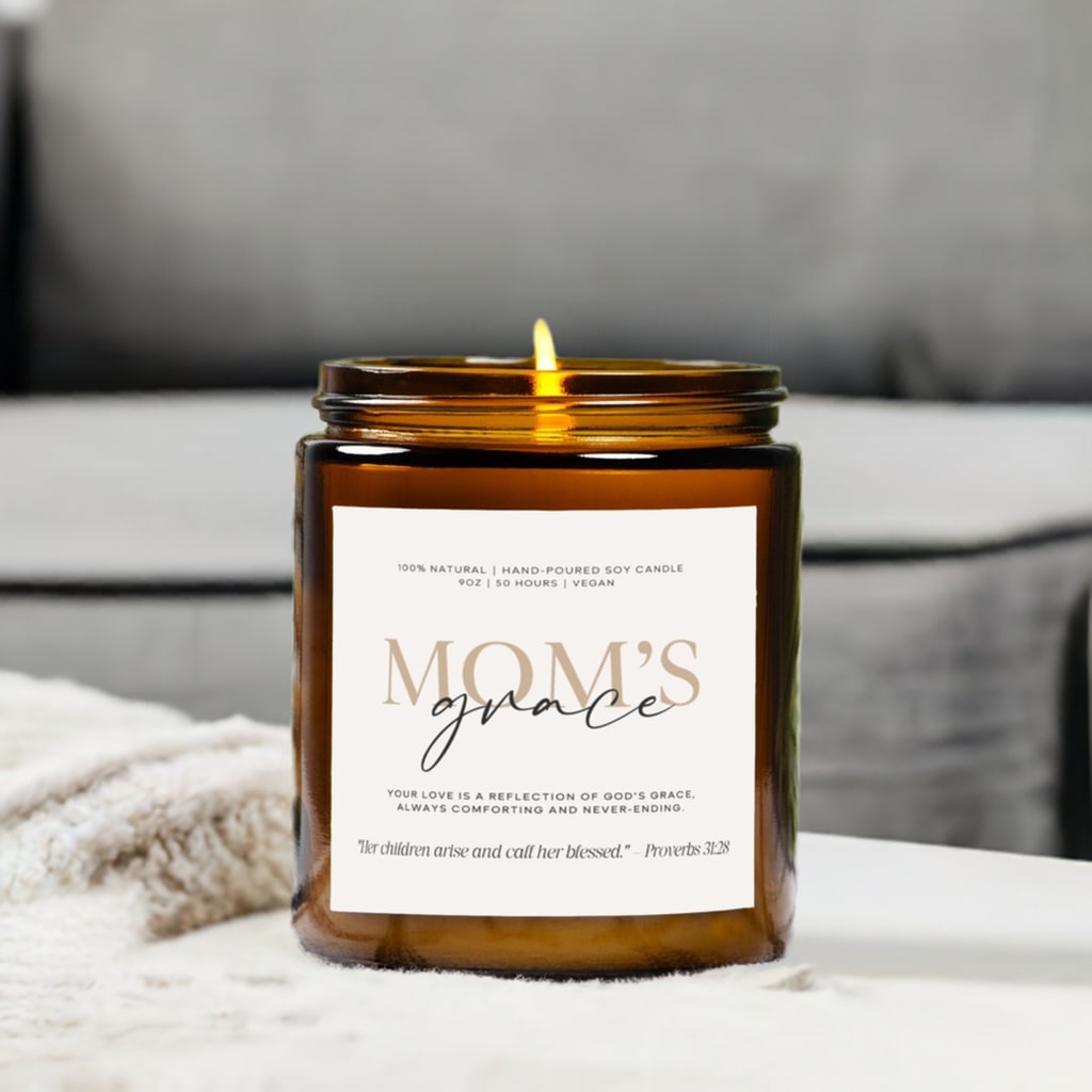 Luxury coconut soy wax candle gift for Mom with a comforting glow
