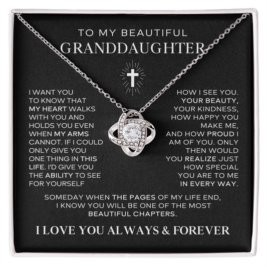 Granddaughter Love Knot Necklace