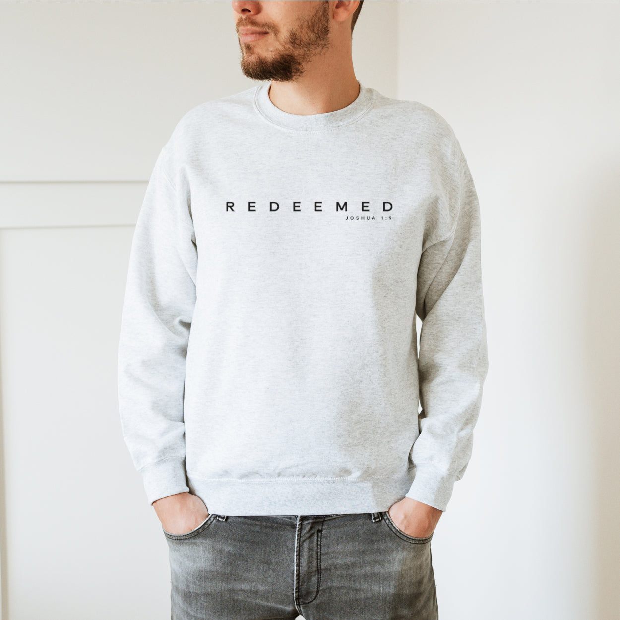 Redeemed - Joshua 1:9" Men's Sweatshirt