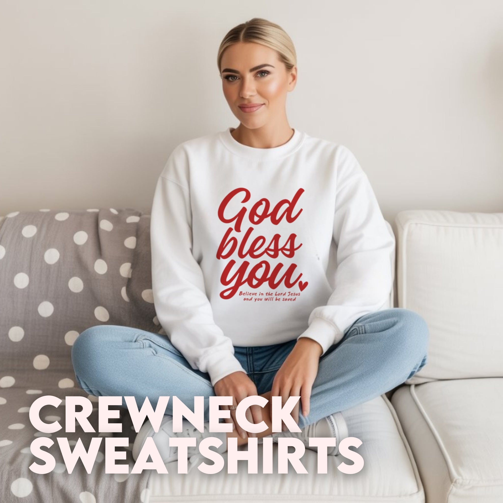 Christian crewneck sweatshirts for women faith-based graphic crewnecks trendy religious apparel church outfits