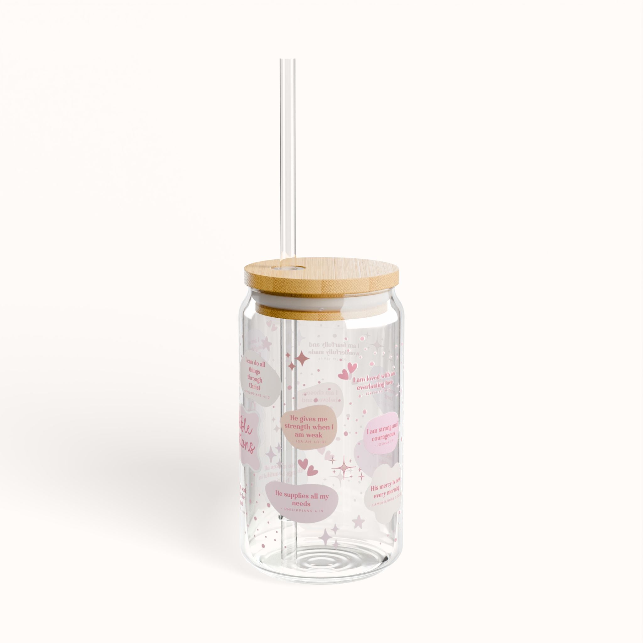 Daily Bible Affirmations Glass Tumbler