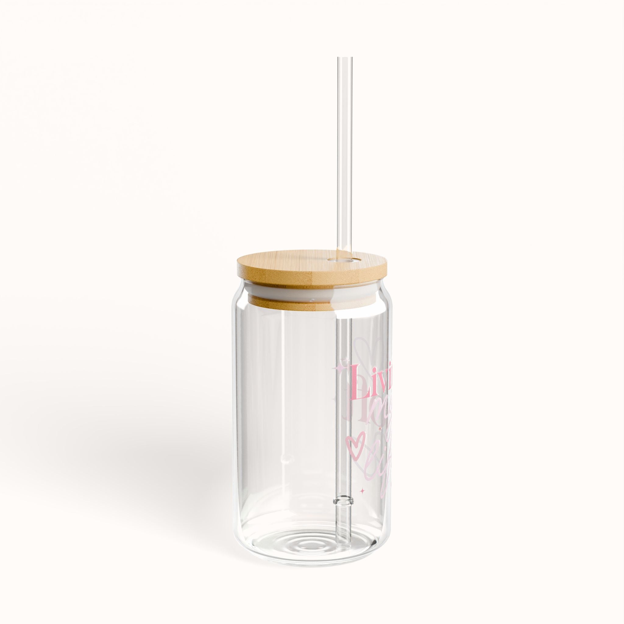 Living My Soft Life Pink Sipper Glass