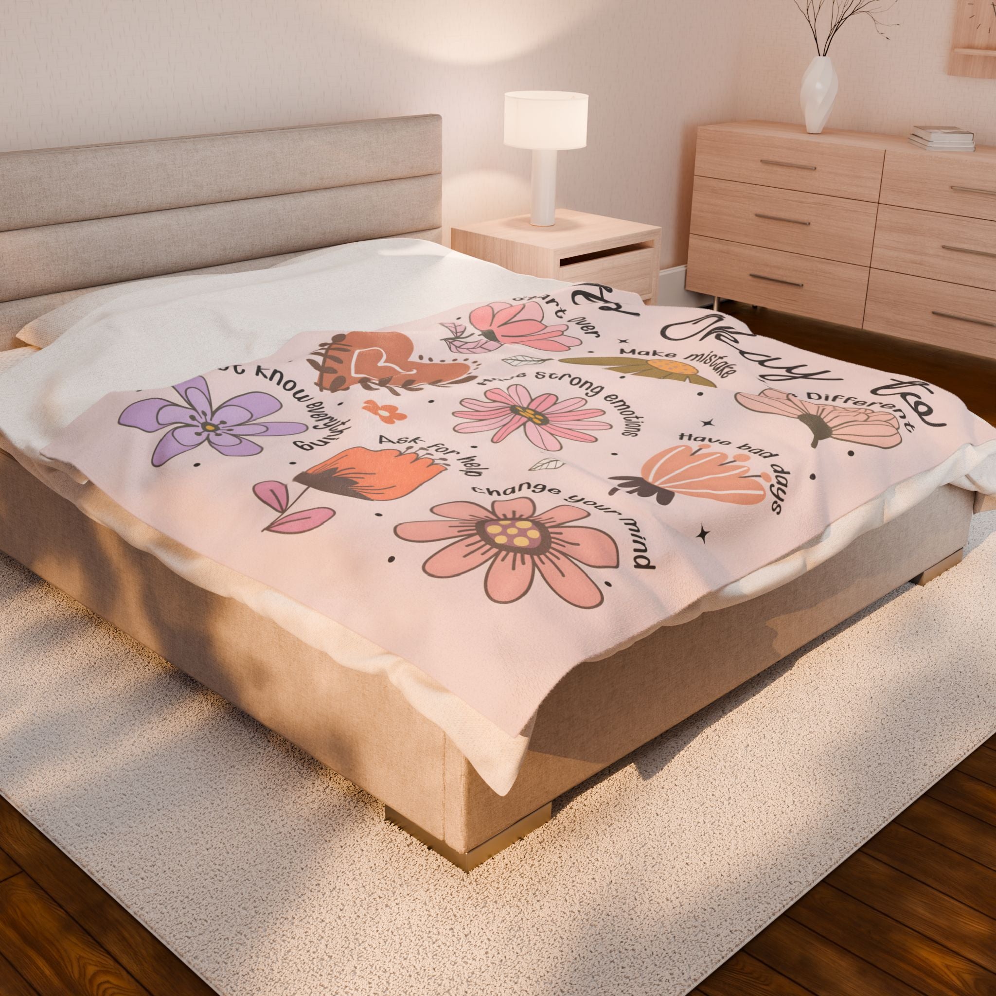 It's Okay Mental Health Blanket | Positive Affirmation Throw Blanket