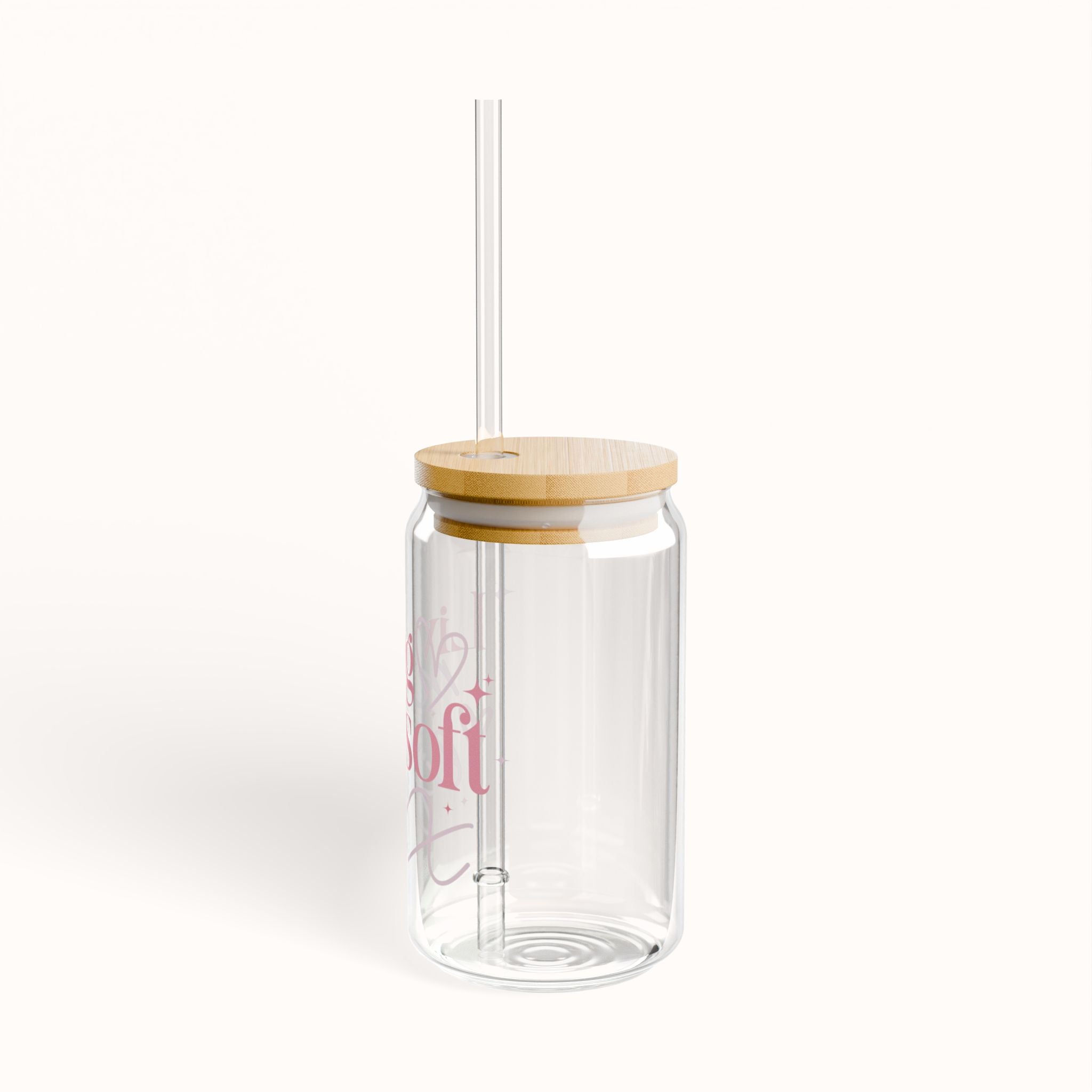 Living My Soft Life Pink Sipper Glass