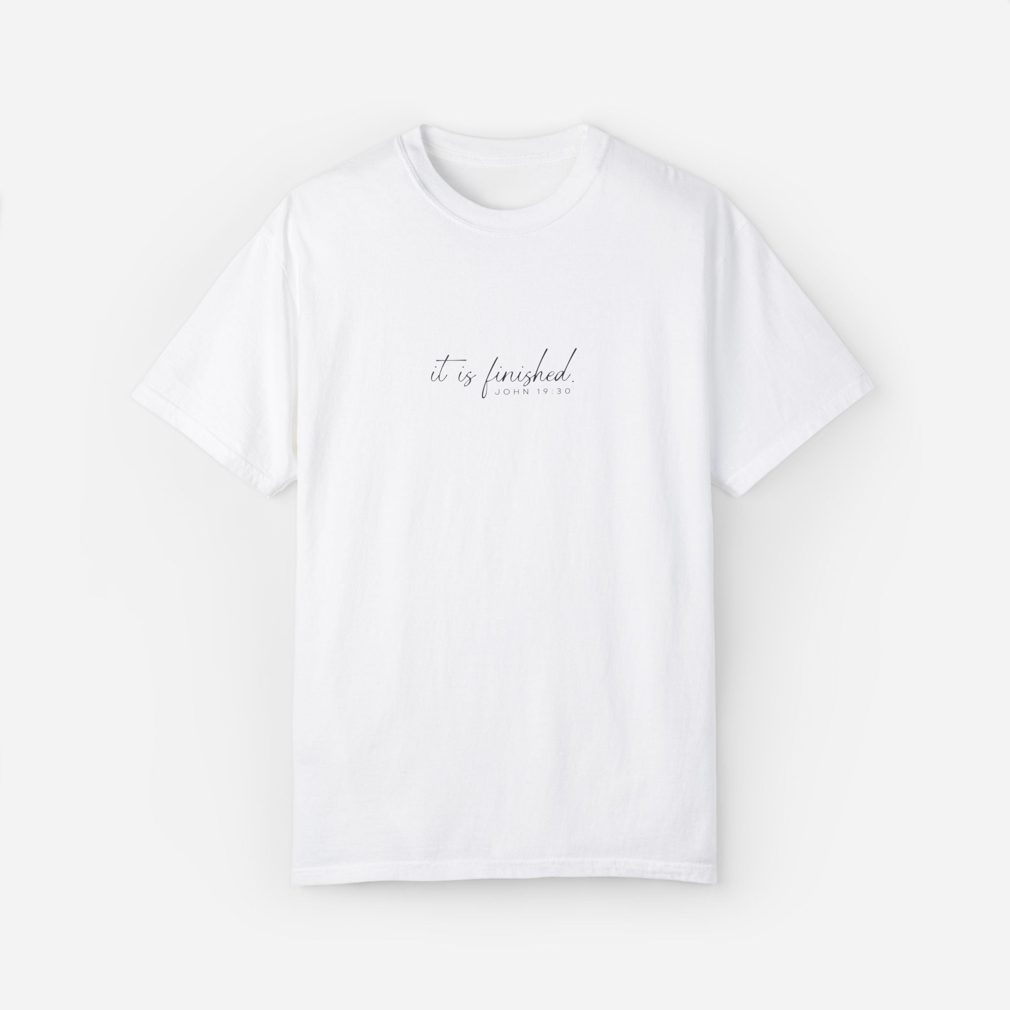 White Scripture T-shirt featuring 