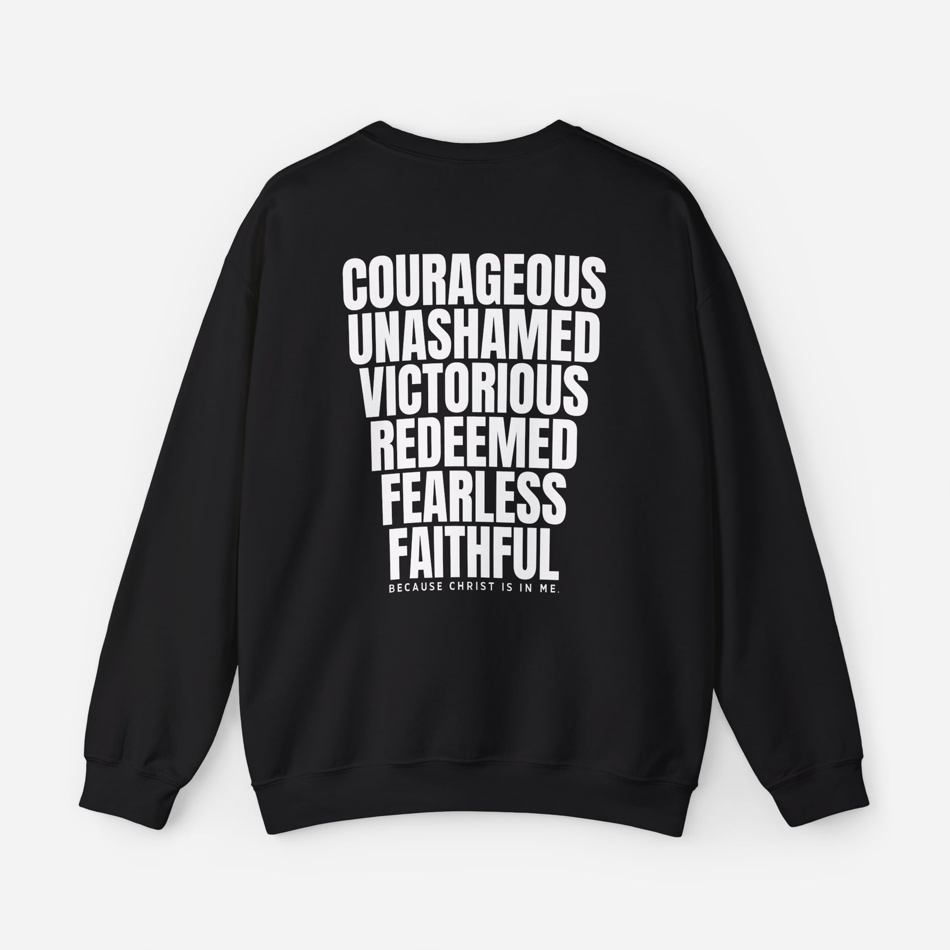 Faith-Based Men’s Sweatshirt – Fearless & Redeemed in Christ
