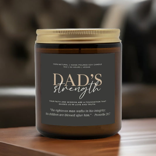 Amber Jar Candle for Dad, a meaningful faith-inspired gift