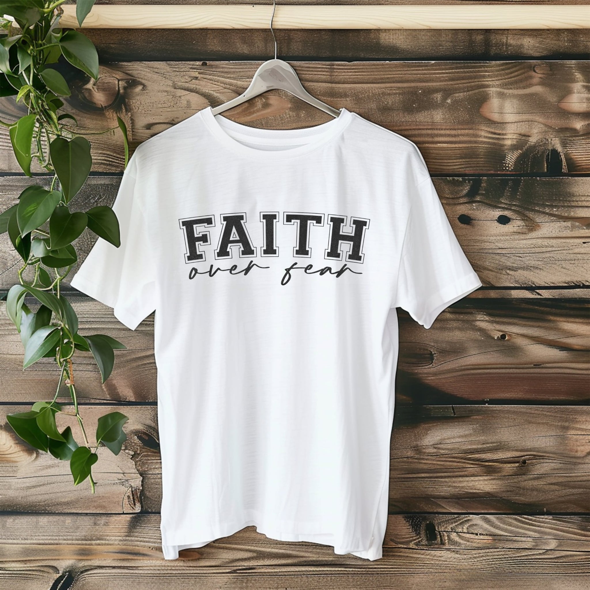 Faith Over Fear - White Christian T-shirt