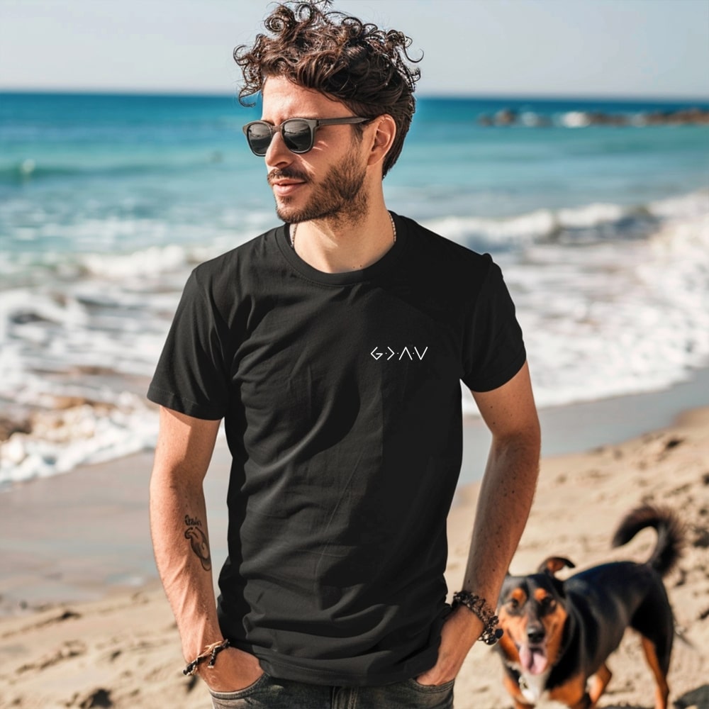 God Is Greater Than The Highs And Lows - Christian Tee in Black