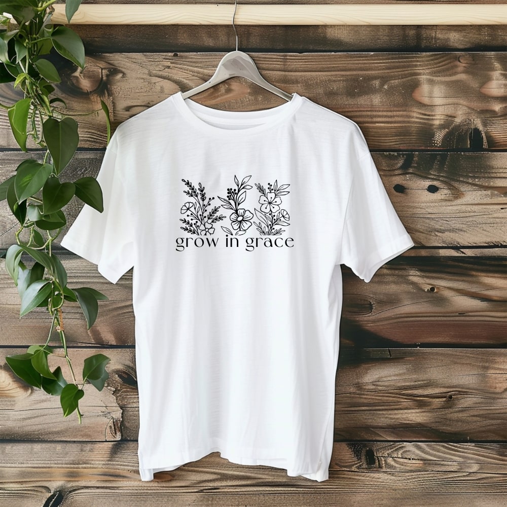Grow In Grace - Christian Tee - White