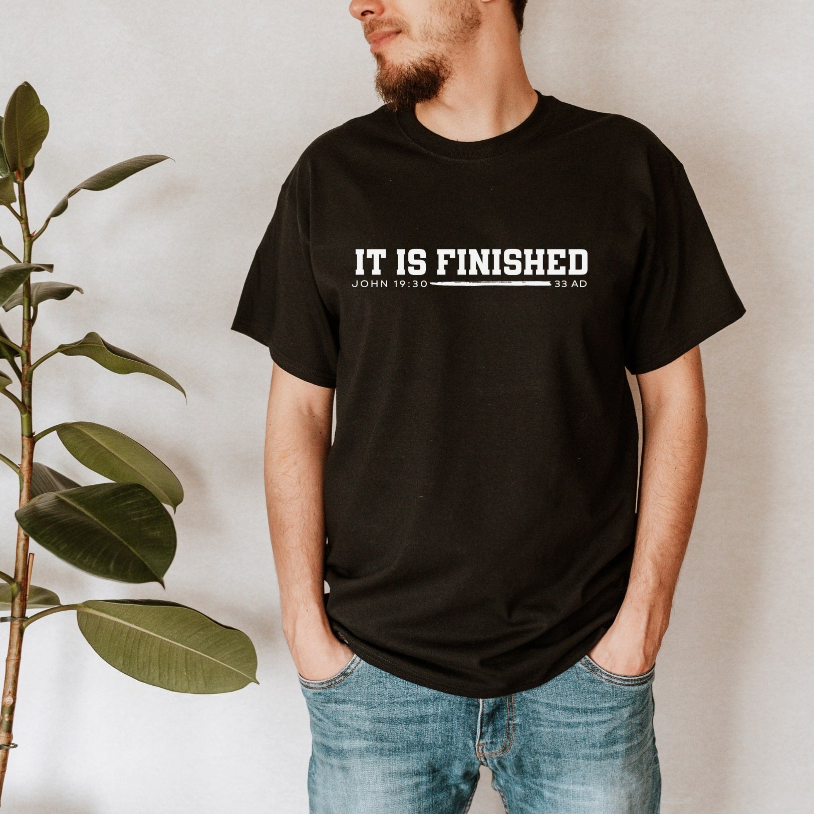 It Is Finished - John 19:30 - Christian Tee In Black