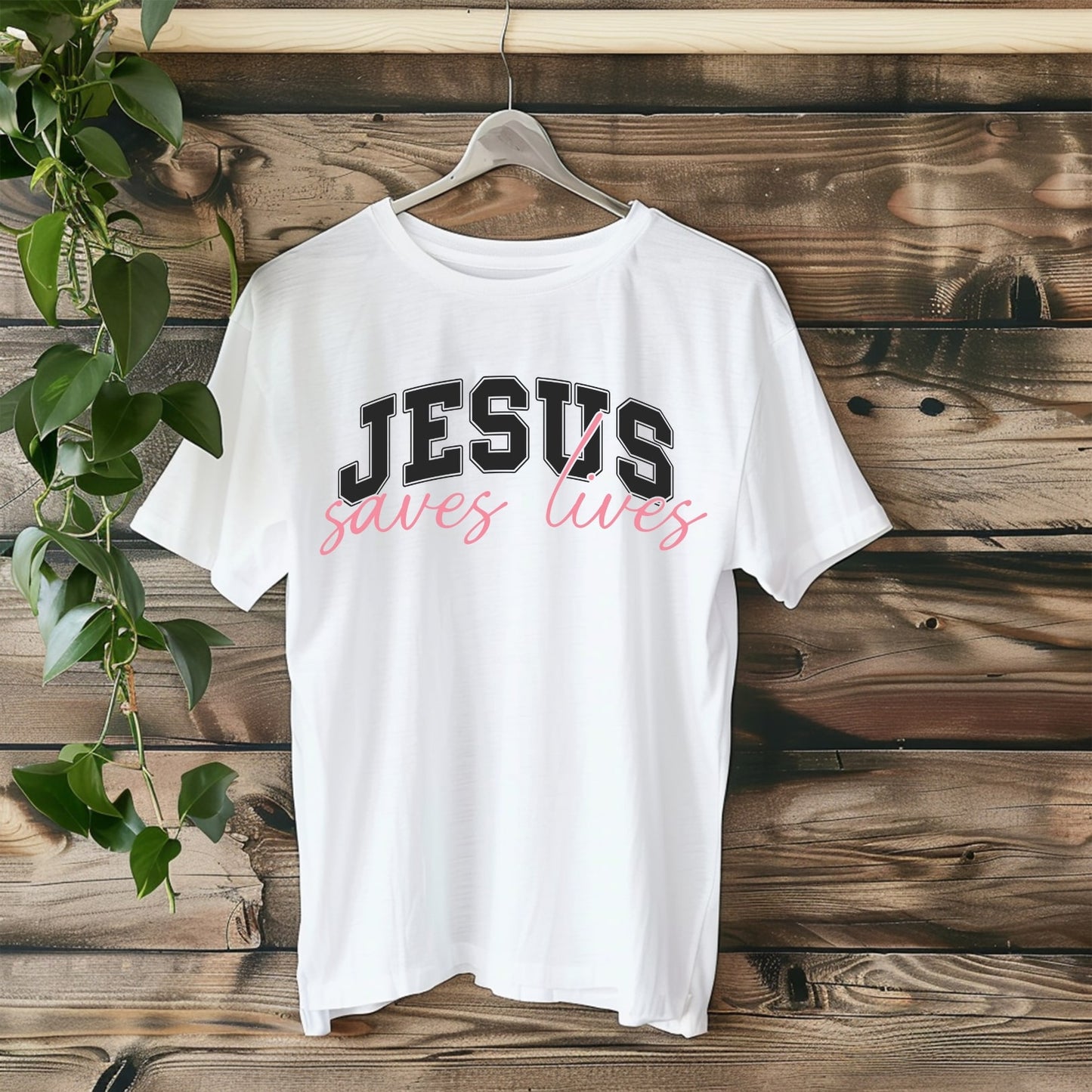 Jesus Saves Lives - Christian Tee - White