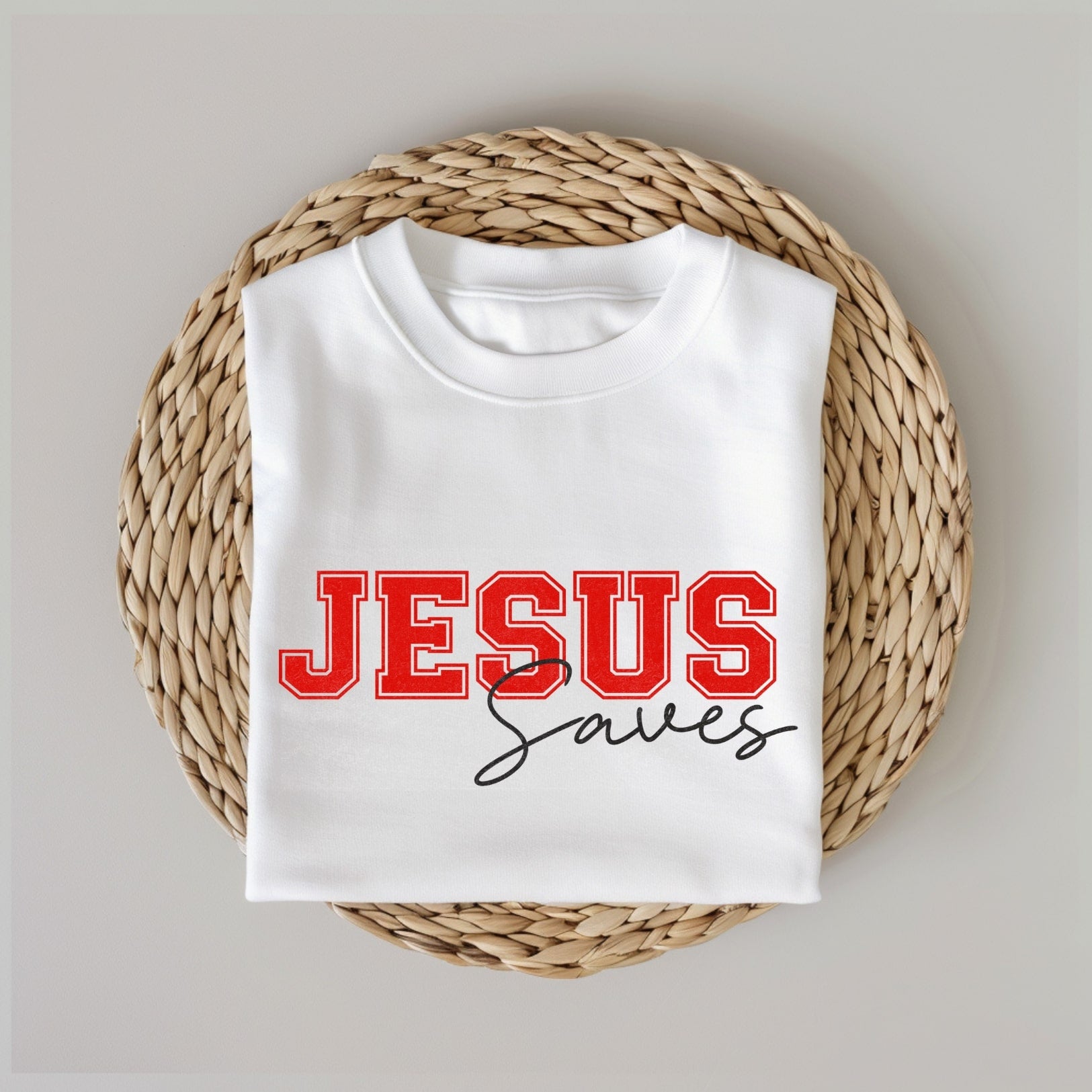 Jesus Saves - White Christian Tee