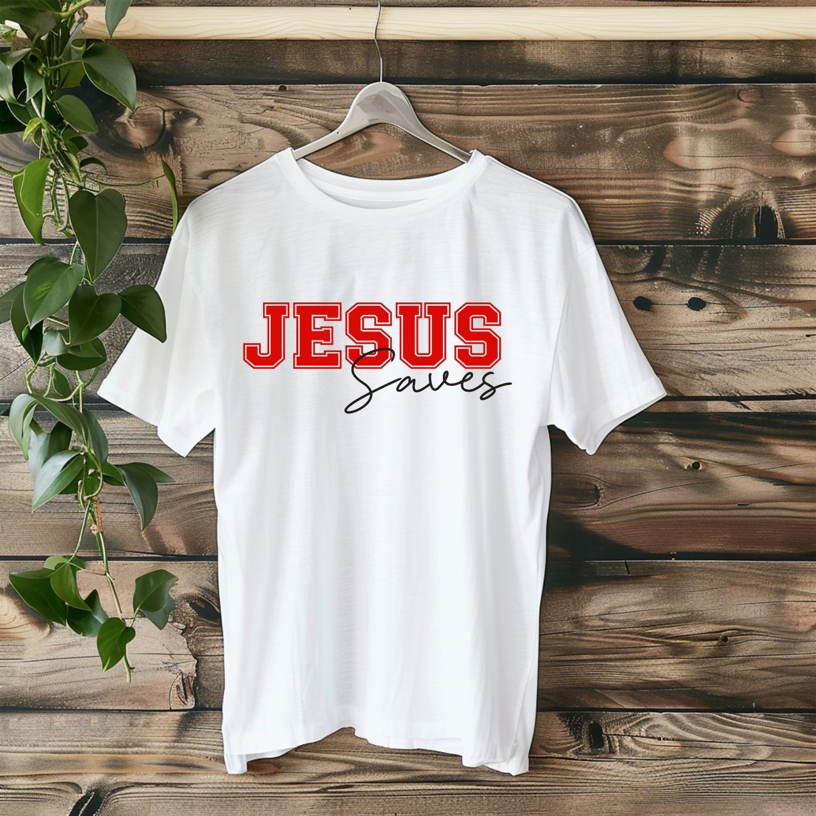 Jesus Saves - White Christian Tee