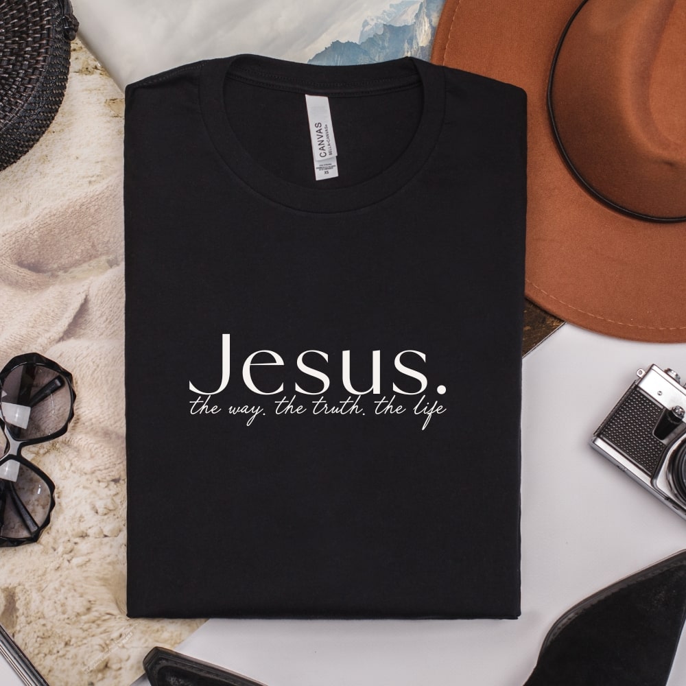 Jesus - Life - Christian Tee in Black