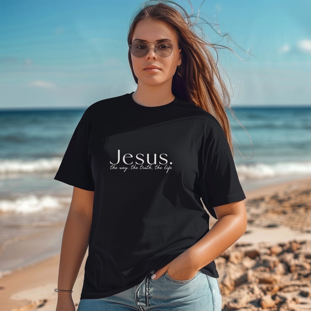 Jesus - Life - Christian Tee in Black