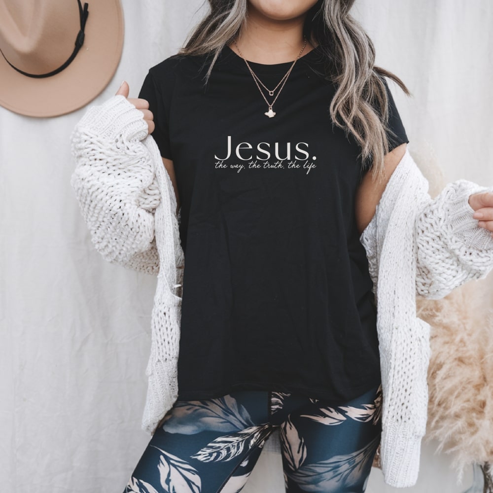 Jesus - Life - Christian Tee in Black