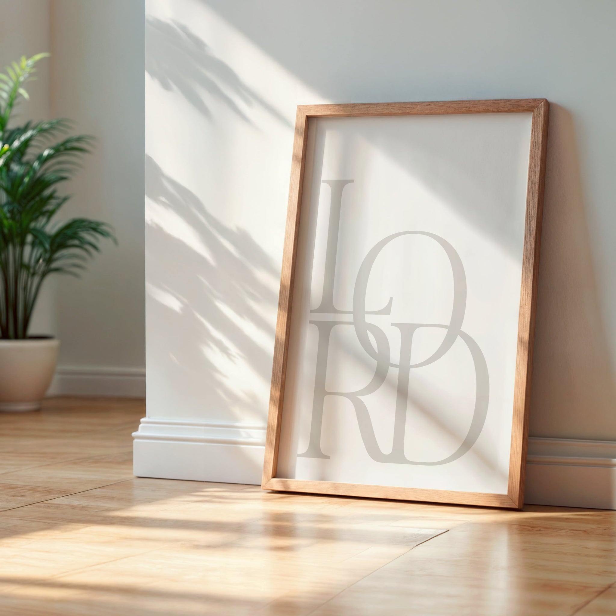 Minimalist typography art print with 