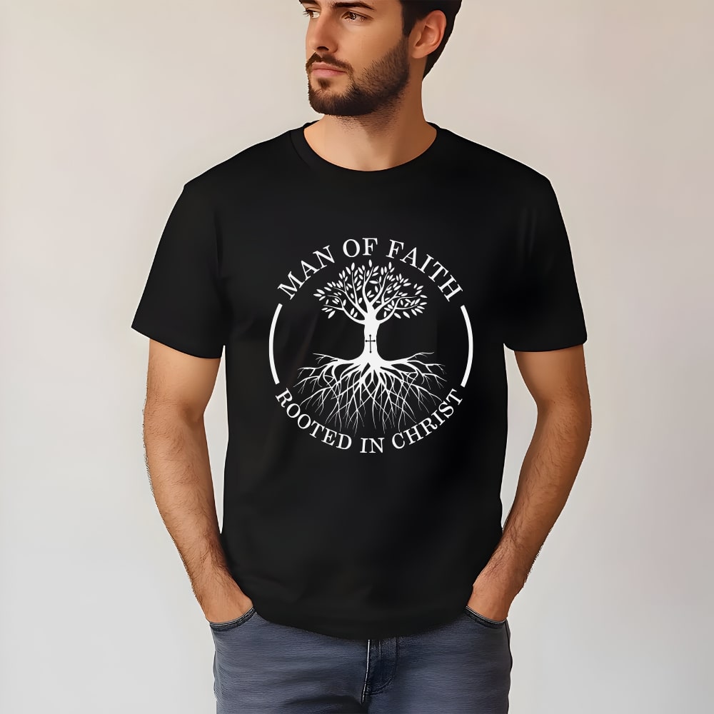 Man of Faith - Men's Christian Tee - Black