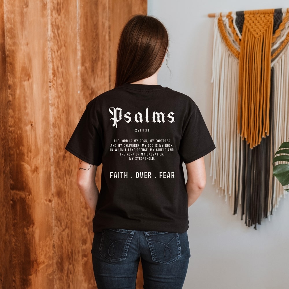 Psalms XVIII:II - Black Unisex Christian Tee