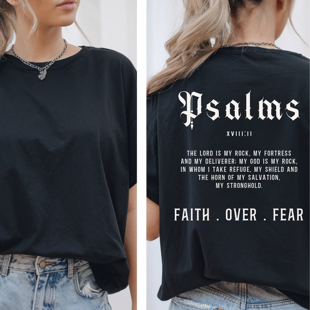 Psalms XVIII:II - Black Unisex Christian Tee