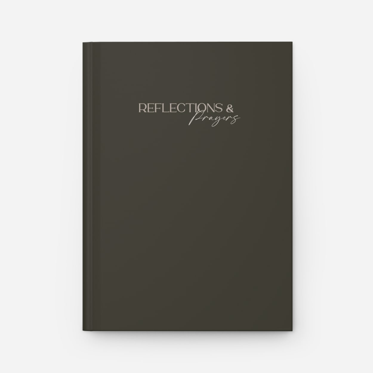 Charcoal olive spiritual journal, luxurious matte finish and sophisticated design details