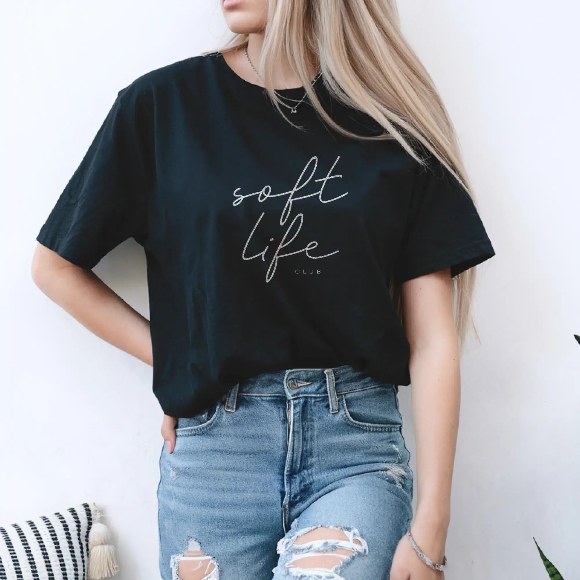 Soft Life Club Membership Tee | Premium Black Edition