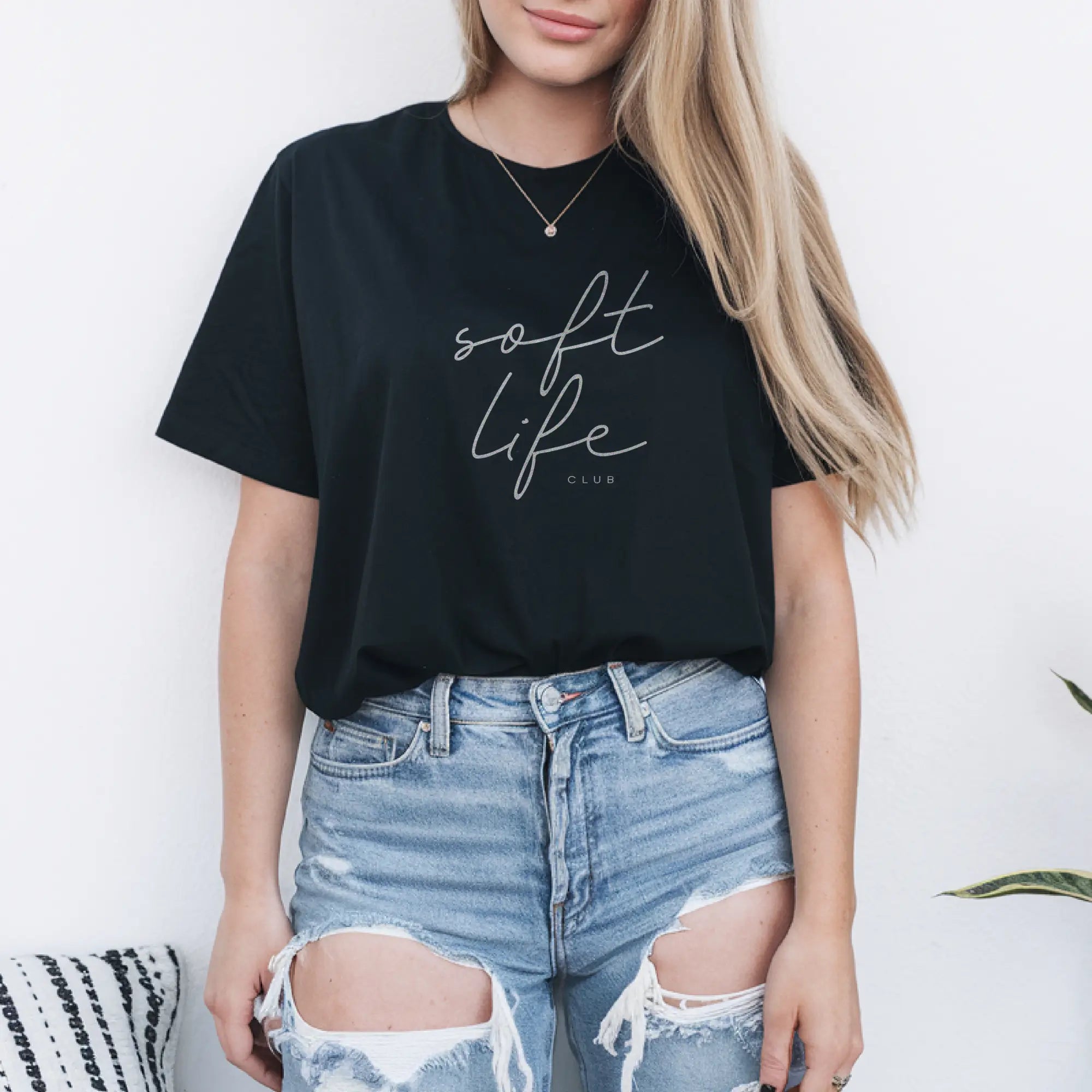 Soft Life Club Membership Tee | Premium Black Edition