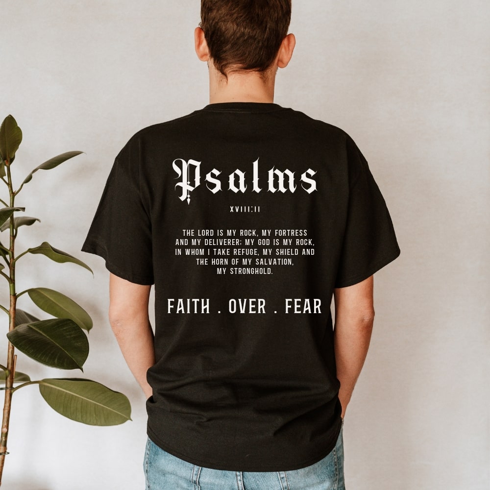 Psalms XVIII:II - Black Unisex Christian Tee
