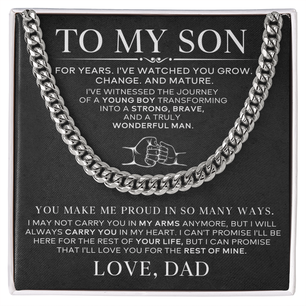 stainless steel chain necklace gift for son from dad