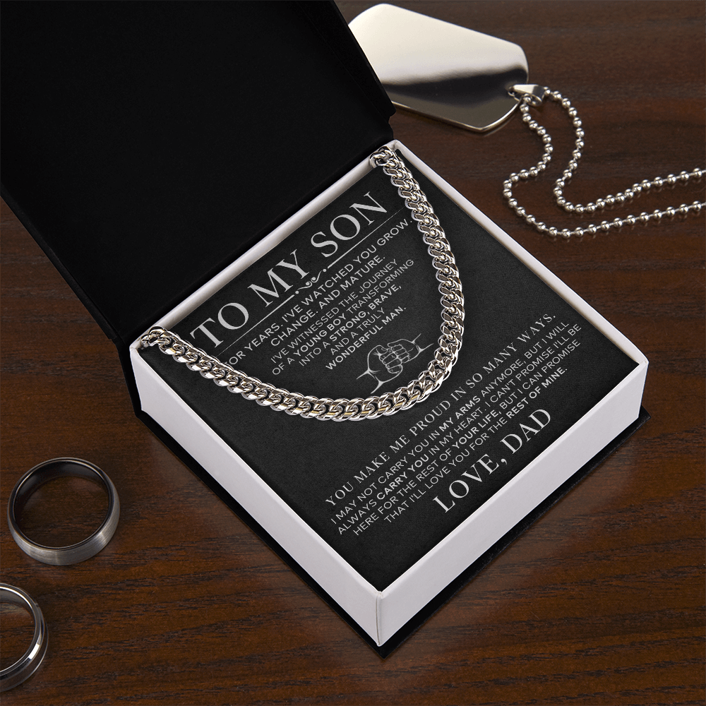 necklace gift for son to show how proud dad is