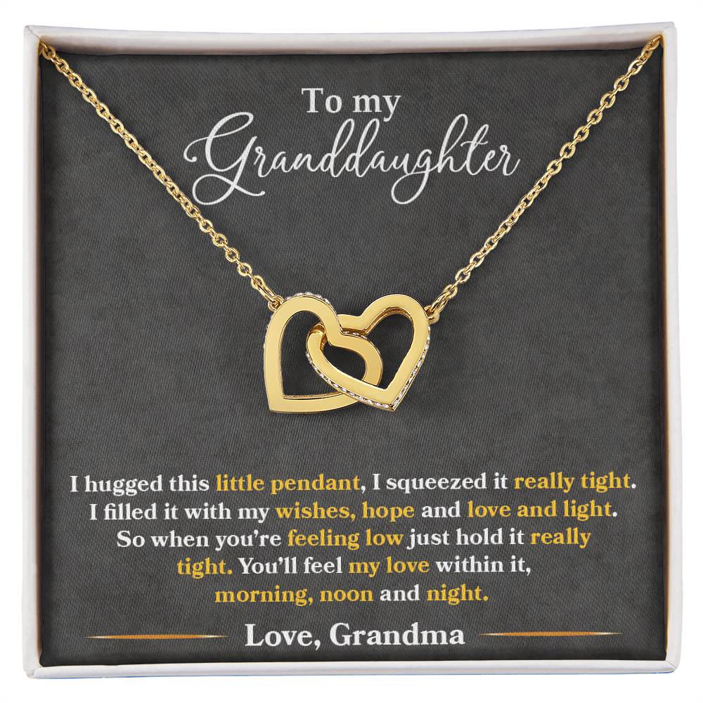 Gold Interlocking hearts necklace – meaningful gift for granddaughter