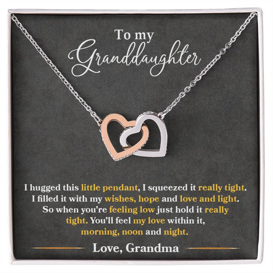 Interlocking hearts necklace – meaningful gift for granddaughter