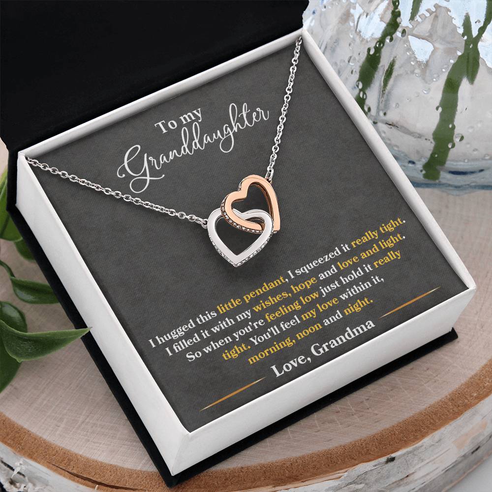 To My Granddaughter necklace with love message card