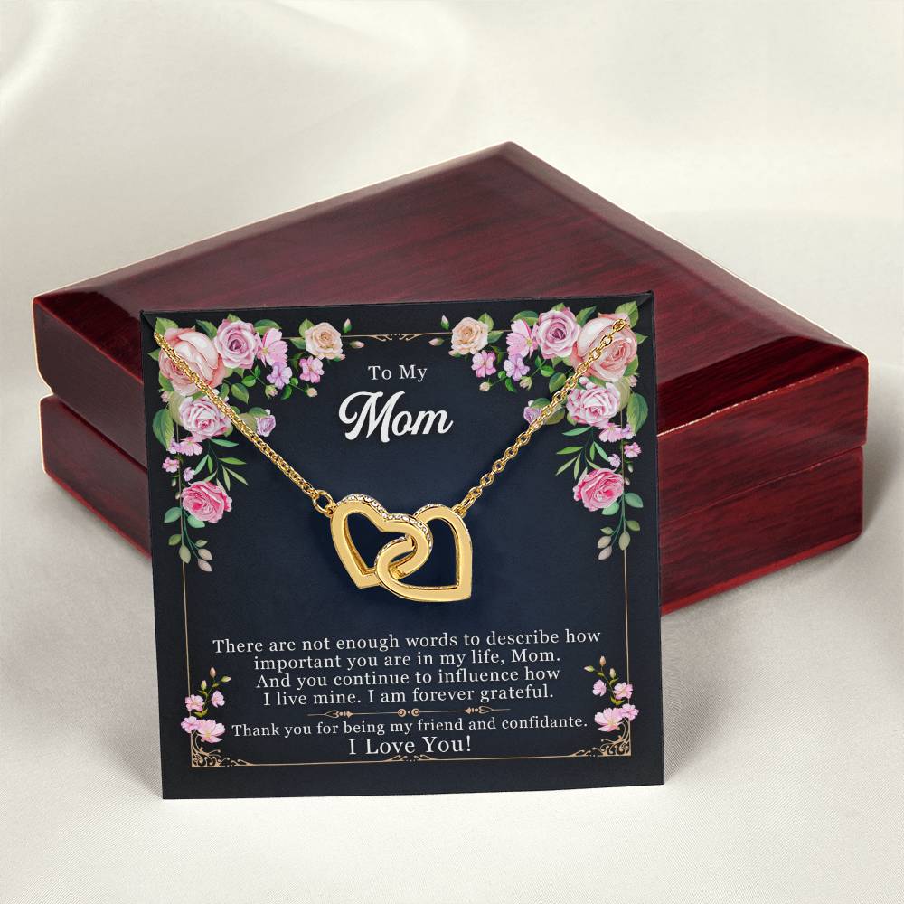 beautiful necklace gift for mom with message card and luxury gift box.