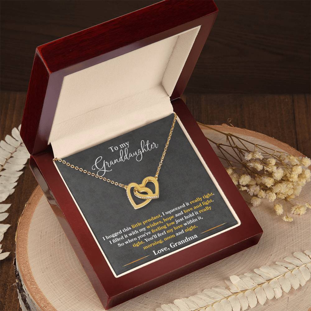 gold necklace for granddaughter with sweet message card from grandma