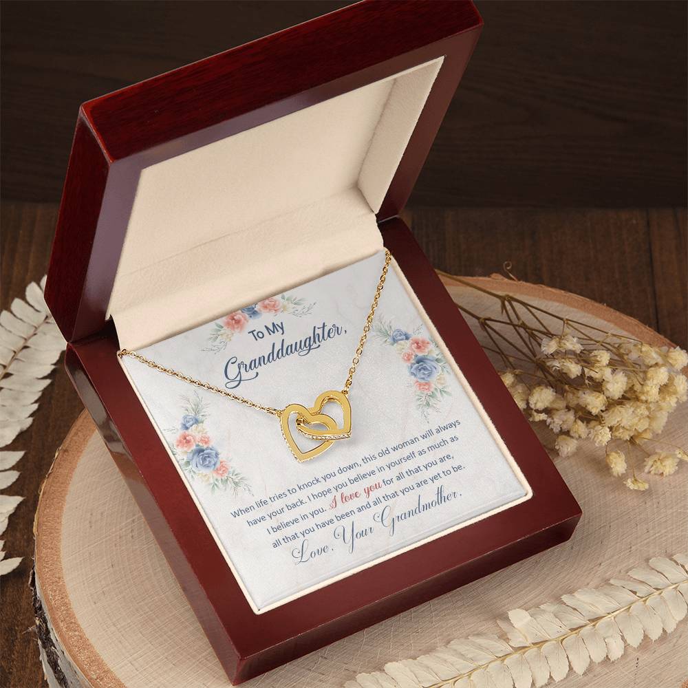 gold necklace for granddaughter gift from grandma with a message of love and encouragement.