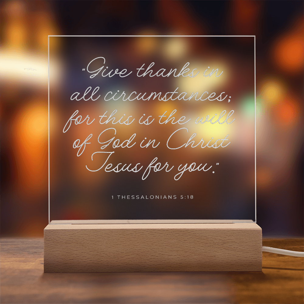 A faith-inspired engraved, light up plaque with the scripture 