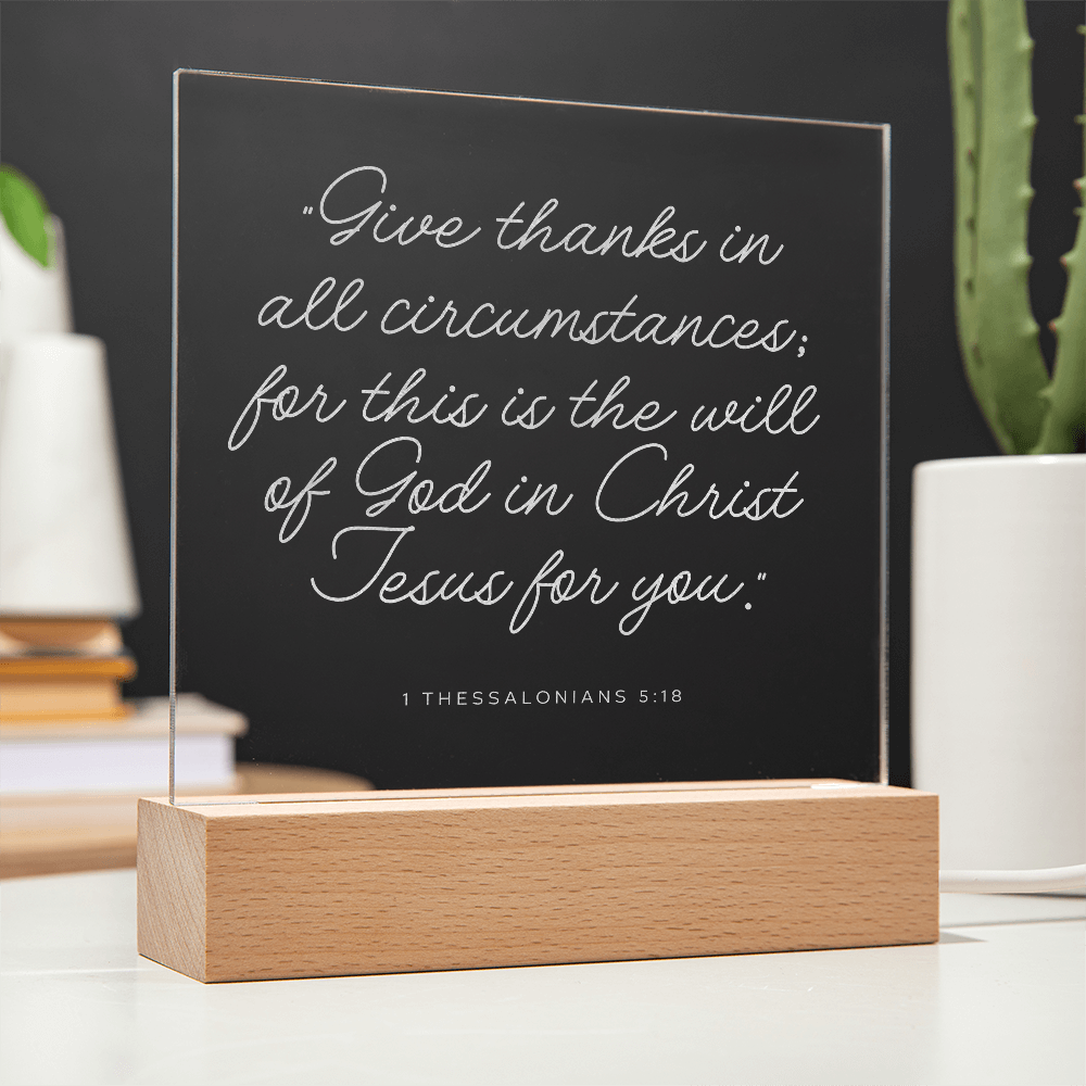 Engraved acrylic plaque with the bible quote 