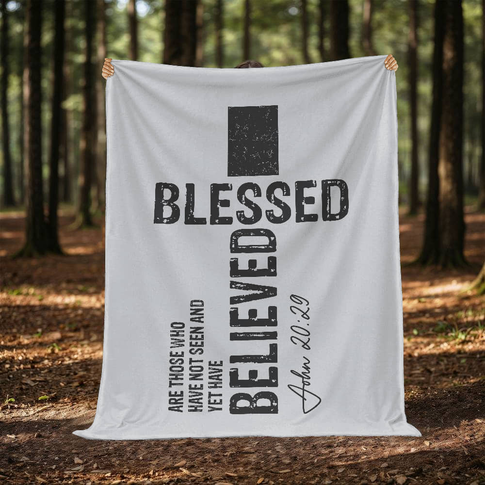 Cozy religious fleece blanket for warmth and spiritual encouragement.