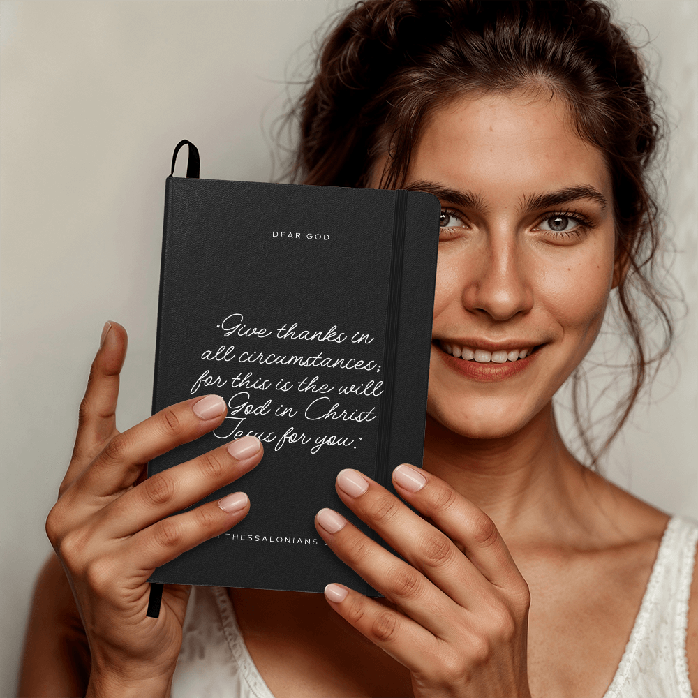 A faith-inspired prayer journal held in hands, ideal for daily devotionals and personal reflection.