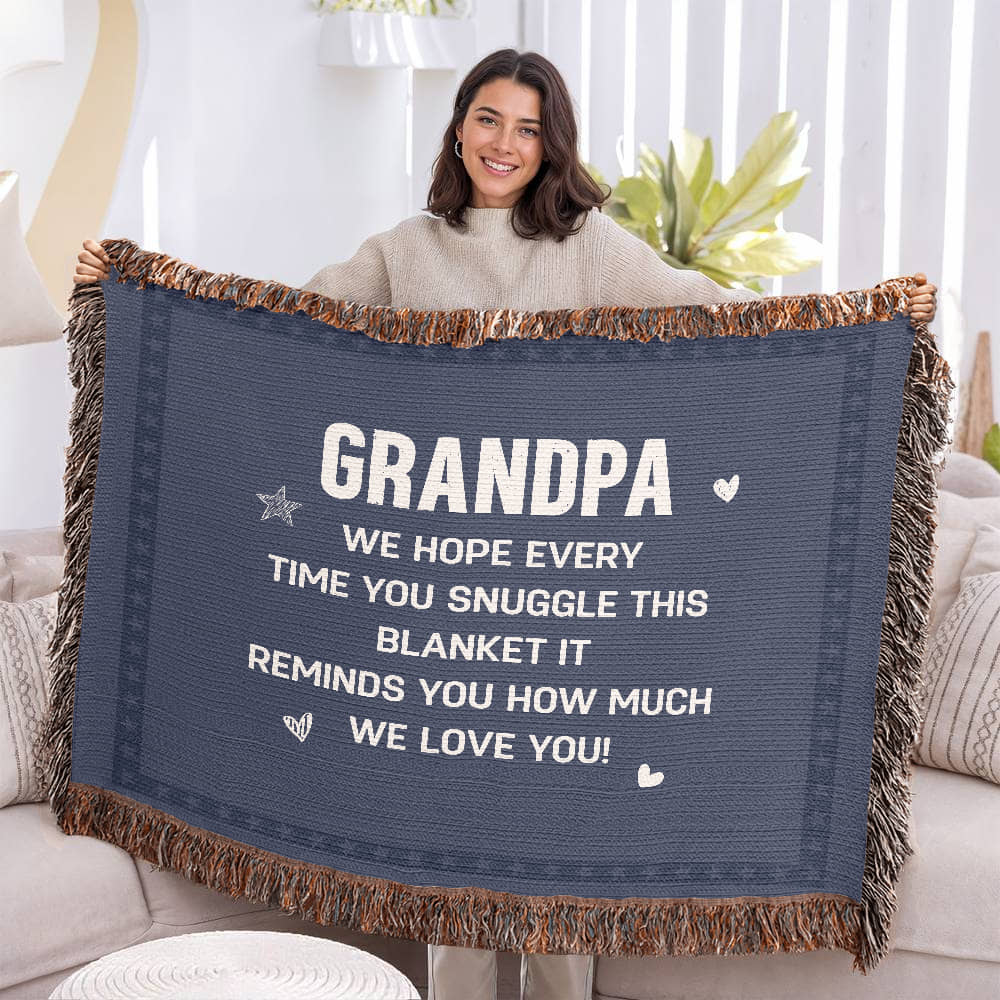 Grandpa We Love You - Woven Blanket
