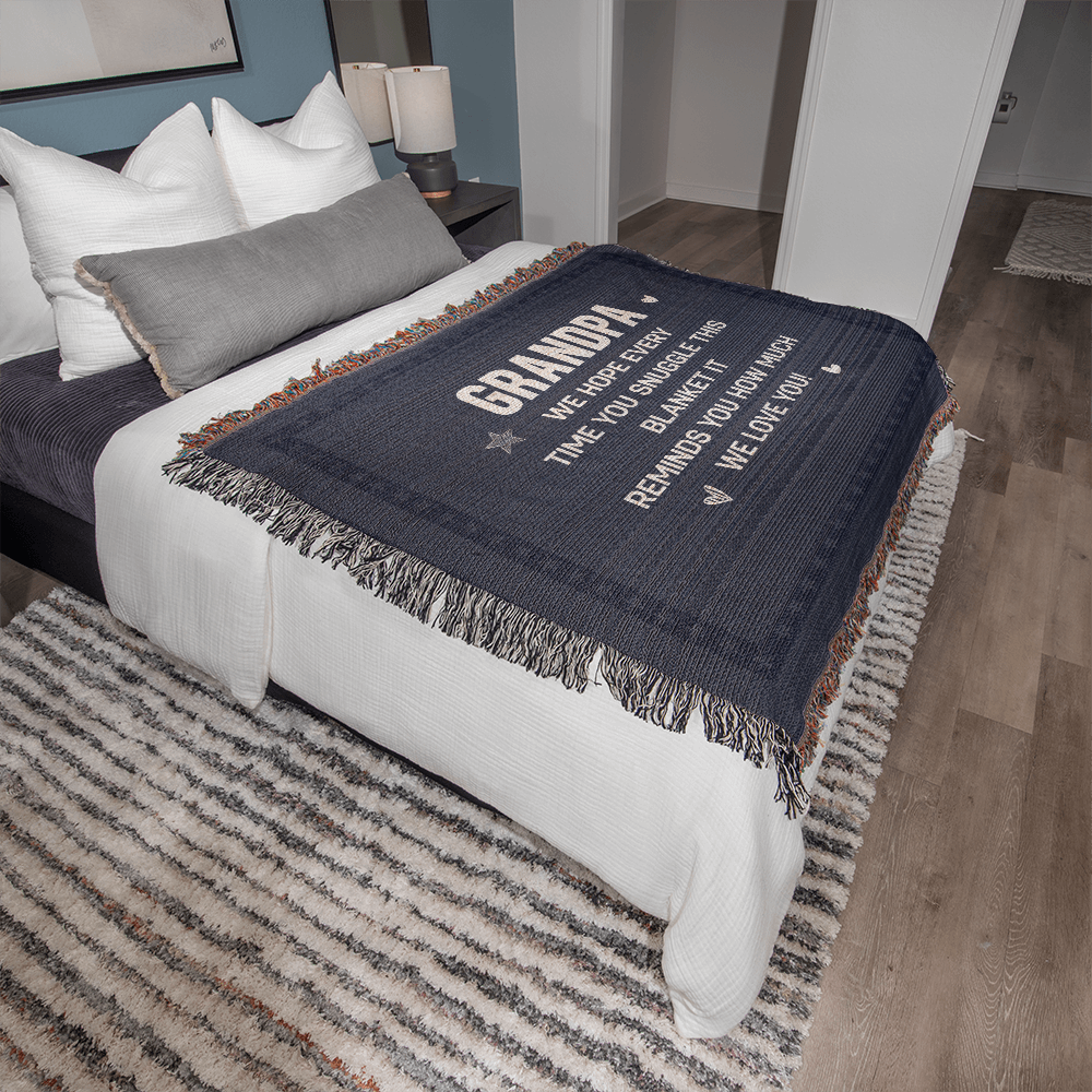 Grandpa We Love You - Woven Blanket