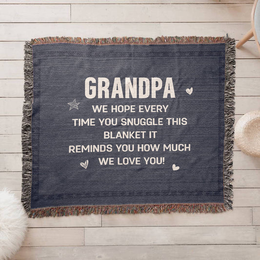 Grandpa We Love You - Woven Blanket