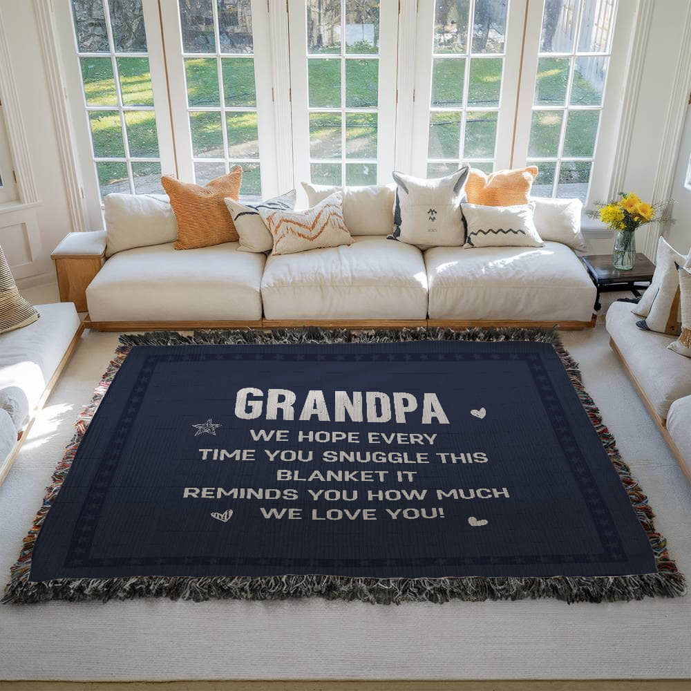 Grandpa We Love You - Woven Blanket