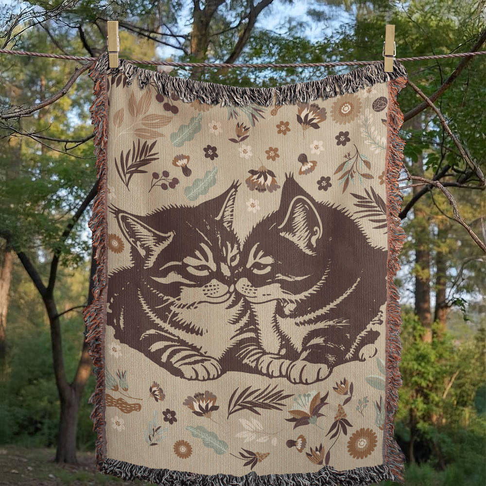 Snuggling Kitties - Woven Blanket