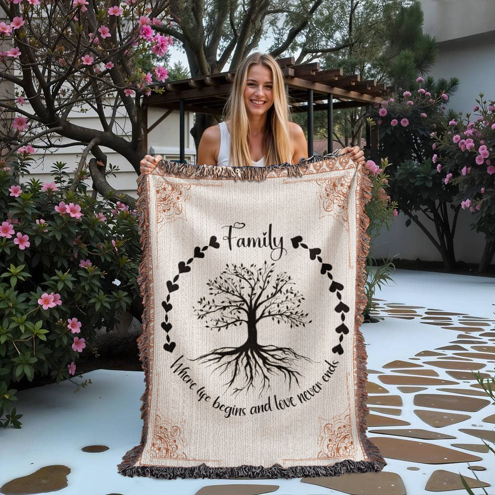 Family Roots Woven Blanket